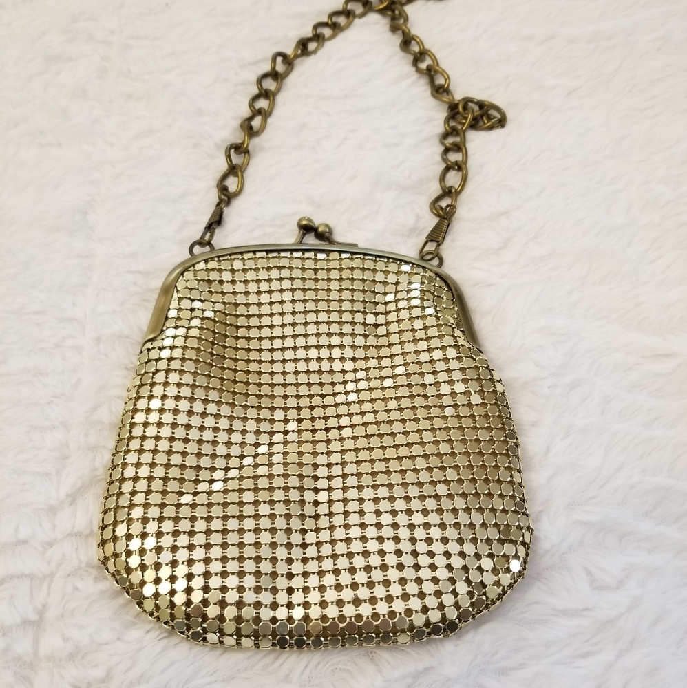 Capelli New York Vintage Gold Metal Mesh Purse